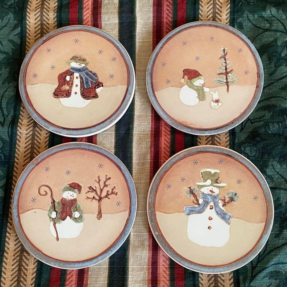 Christmas snowman coasters set of 4.
